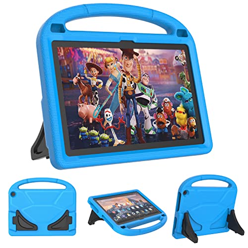 Fire HD 10 & Fire HD 10 Plus Tablet Case for Kids (13/11th Gen, 2023/2021 Release) -Mansiruyi Lightweight Shockproof Case with Handle Stand for Fire HD10 Kids&Kids Pro Tablet - Blue