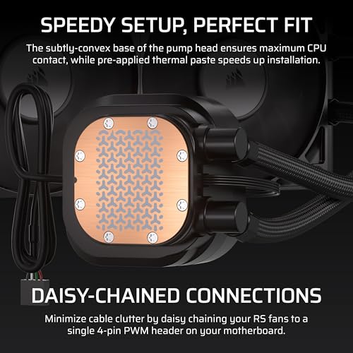 Image of CORSAIR NAUTILUS 240 RS LCD Liquid CPU Cooler - 2.1 inch IPS LCD Screen - RS120 Fans - 240 /360mm Radiator - Fits Intel LGA 1851 /1700, AMD AM5 /AM4 - Simple Daisy-Chain Connections
