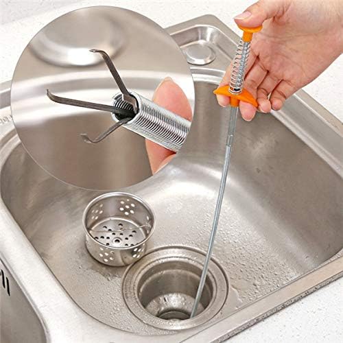 shoasite Reach Flexible Claw Pick Up Narrow Bend Curve Grabber Tool Spring Grip nake & Cable Aid, Use to Grab Trash & a Drain Auger to Unclog Hair from Drains, Sink, Toilet & Clean Dryer Vents-image-48