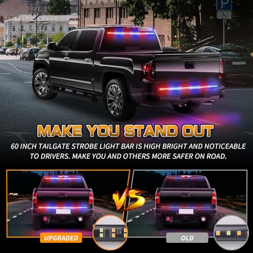 Image of XRIDONSEN 48 inch Tailgate Strobe Light Strip 288 LED Rear Window Light Bar