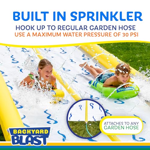 BACKYARD BLAST: Riesige 9,2 m Wasserrutsche mit Stoßfängern, Spritzzone & aufblasbaren Fahrern – Sommer-Spaß für die ganze Familie! – Bild 6