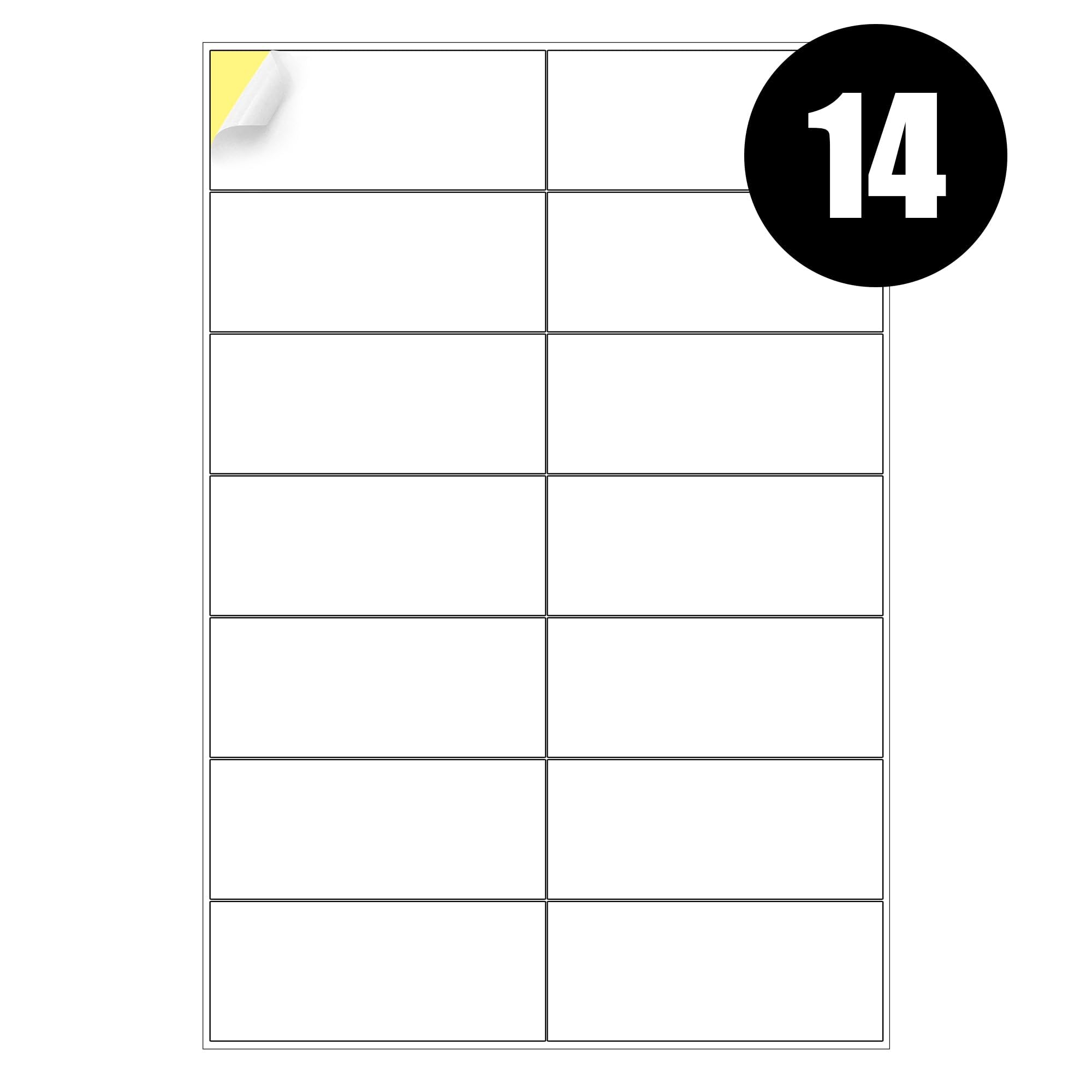 A4 Address Labels 14 Per Sheet, iSOUL A4 Sticker Paper Label 99.1 x 38.1mm, Printable Sheet for Shipping Address Sticker A4 Stickers, Self Adhesive Label for Inkjet & Laser Printer 100 Pack
