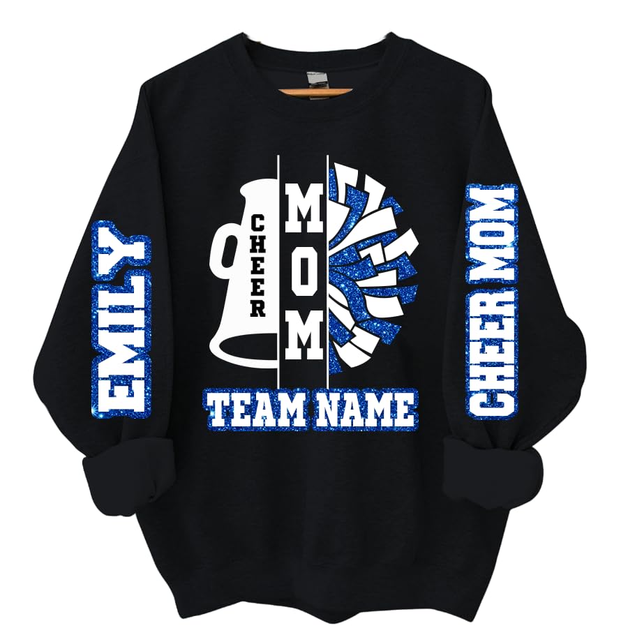 Personalized Cheer Grandma Shirt, Glitter Sweatshirts, Cheer Grandma Shirts for Women2