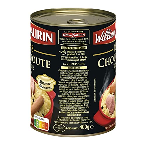 WILLIAM SAURIN - Choucroute Royale 400 G - Lot De 4 - Vendu Par Lot