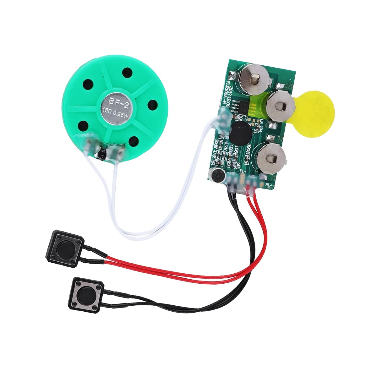 VOANZO Módulo de Chip de tarjeta de felicitación grabable con botones 30S módulo de sonido grabable para tarjetas/juguetes DIY-juego en bucle