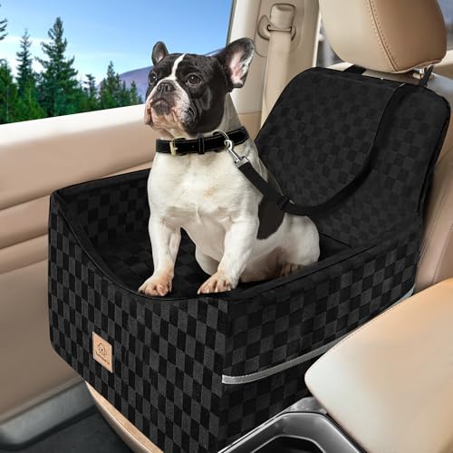 Dog Car Seat for Small and Medium Dogs Up to 35 lbs –Memory Foam Dog Booster Seat with Safety Leash & Storage Pockets, Fits Front & Back Car Seats, Removable Washable Cover – Black - image 8