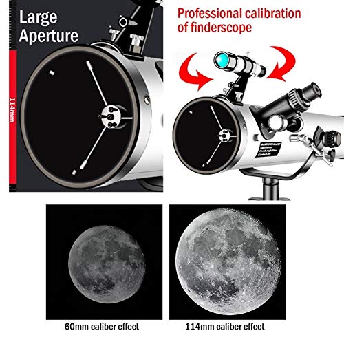 Telescopio YXCKG 114 mm para principiantes en astronomía miniatura 4