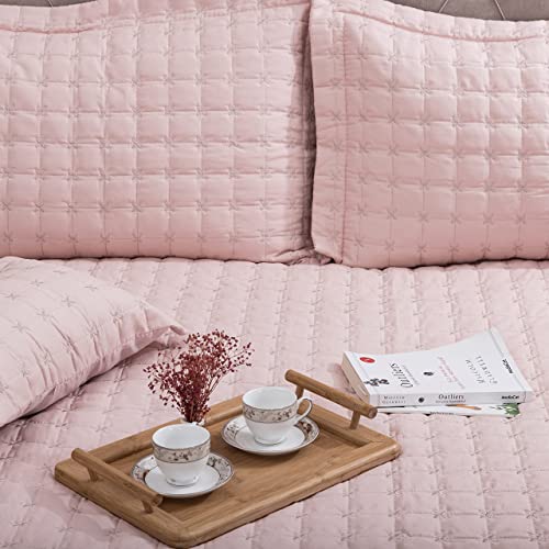 4-in-1 XXL STERN Micro Stoff Gestepptes Tagesdecken-Set | Übergröße Doppelbett Tagesdecke (260x260)cm x 1 | Kissenbezug (60x80)cm x 2 | Dekokissenbezug (35x50)cm x 1 | Hergestellt in der Türkei