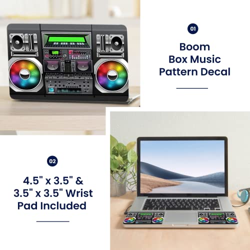 Image of LSS 17 17.3 Inches Laptop Notebook Skin Sticker with 2 Wrist Pads - Reusable Cover Protector Vinyl Sticker Cover Decal Fits 17 inch - 19 inch HP Asus Acer Samsung - Boon Box Music Pattern