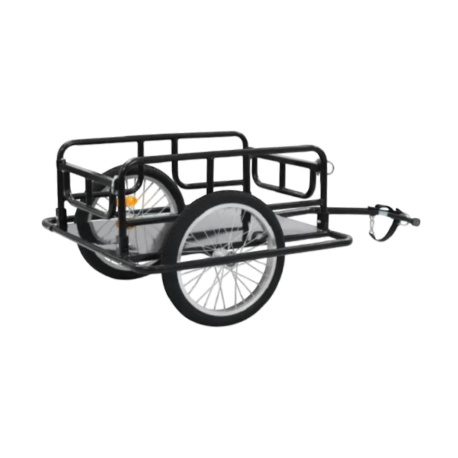 Remorque Cargo Pratique pour vélo, en tôle d'acier et Tubes d'acier, Transport Polyvalent, Roues de 39 cm, Installation Facile.