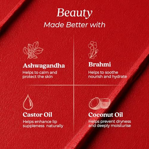 Image of Just Herbs Herb Enriched Lipstick Kit | 8 Creamy Matte Shades | Travel Friendly & Richly Pigmented | Infused with Ashwagandha, Brahmi & Castor Oil | Curated for Indian Skin Tones (Reds & Pinks)