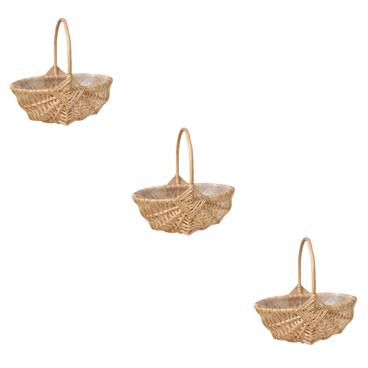Alipis 3 Stücke Dekorative Korb Weide Gewebt Körbe Für Küche Korb Griff Blumen Bouquet Sets