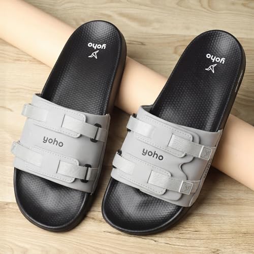 Image of YOHO Drystep Sliders for Men | Waterproof Monsoon Footwear & Rainy Sandals | Skin Friendly Adjustable Strap