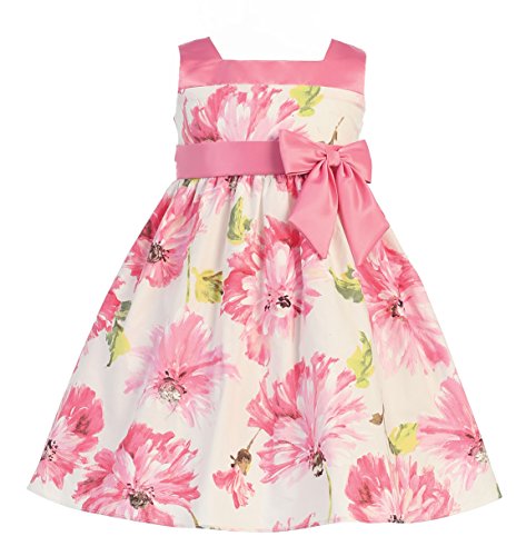 Lito Easter/Spring Cotton Floral Print Dress (12, Pink)