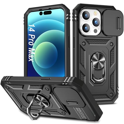 Coque pour iPhone 14 Pro Max antichoc noir housse de protection rigide