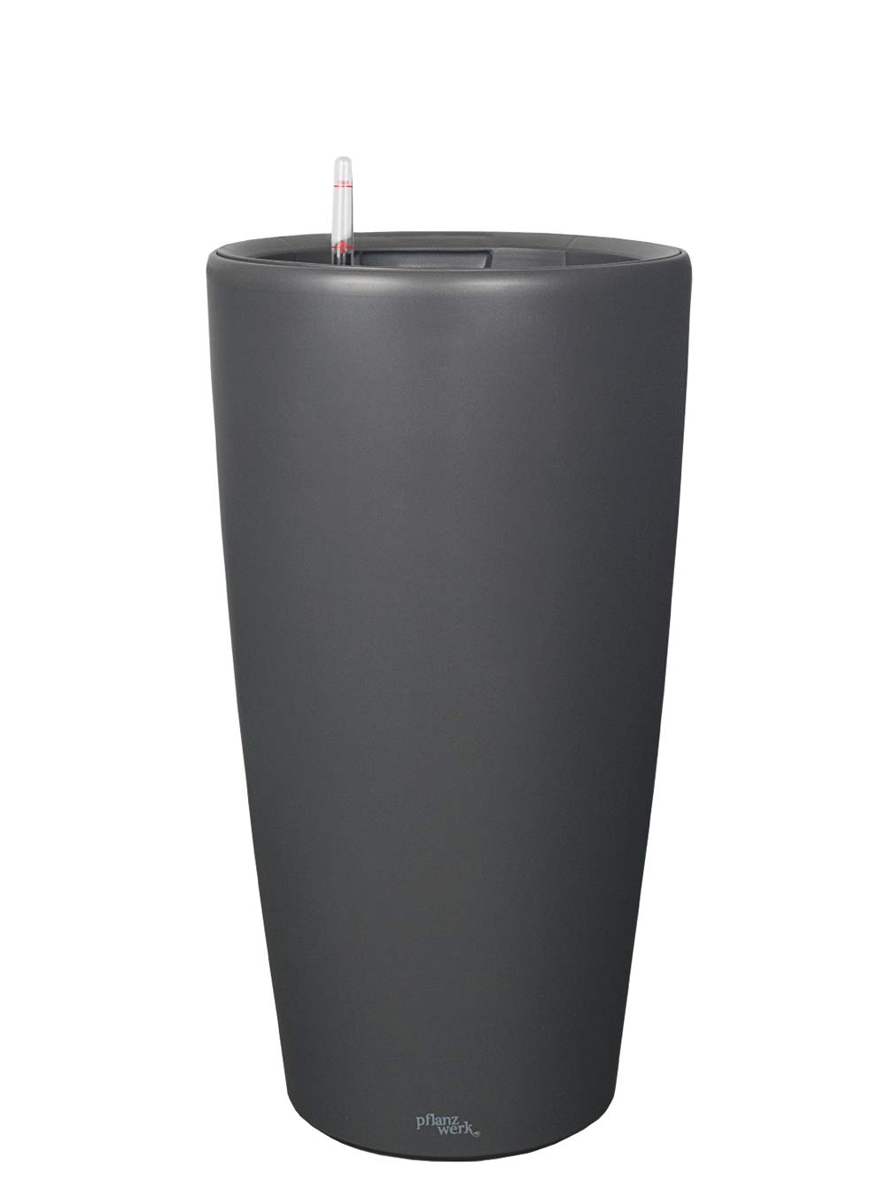 Pflanzwerk® ÖKOSYSTEM Donica na rośliny PIPE – doniczki z systemem nawadniania, 58 cm, Ø 34 cm, antracytowa, donica na kwiaty do użytku wewnątrz i na zewnątrz, ochrona przed promieniowaniem UV, jakość