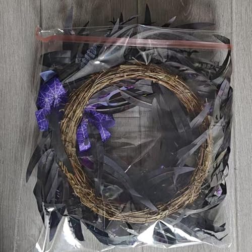 Corona de Halloween para puerta de entrada con acabados góticos de alta calidad 7