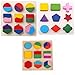 MagiDeal 3 Juegos Rompecabeza de Madera Multicolor Bloque de Geometría Juguete Educativos Niños