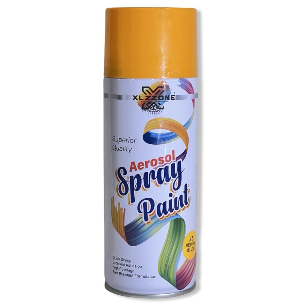 GILHOT Acrylic Spray Paint Medium Yellow 400ML - Vibrant Color for Art Projects (Pack of 1)