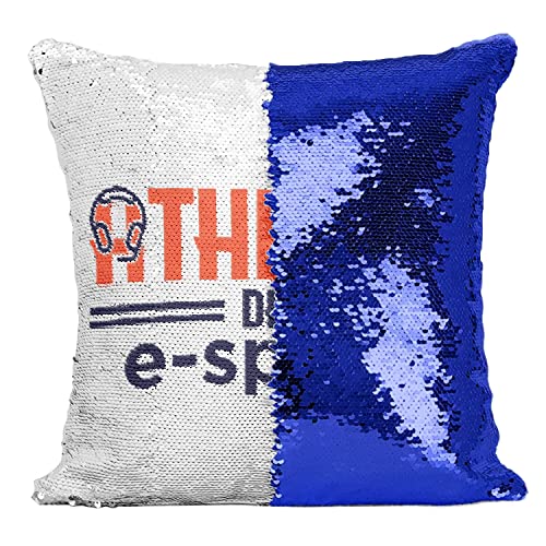 Coussin Sequin Paillettes Bleu Solution Confort Déco Espace Gaming Fatigué - 2