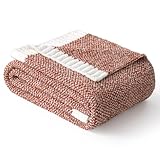 MIULEE Rust Super Soft Throw Blanket for Couch, Cozy Fluffy Warm Throws Knit Blankets for Sofa, Bed, Chair, Living Room, Camping, Picnic, 50 x 60 inch