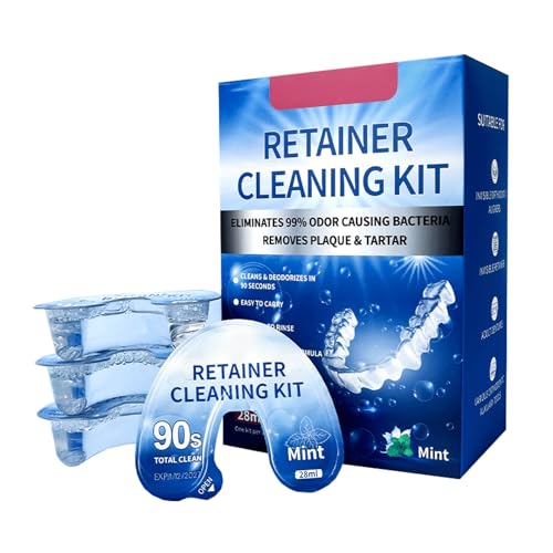 KOAHDE Limpiadoras para Dentaduras Postizas,Limpieza Dentaduras Elimina Manchas,Tabletas Limpiadoras de Retenedores,28ML*10,Limpiador Dental Portátil