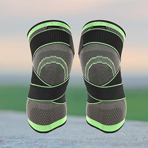 Lioobo 2 peças de compressão joelheira, joelheira com alça ajustável para alívio da dor de artrite,