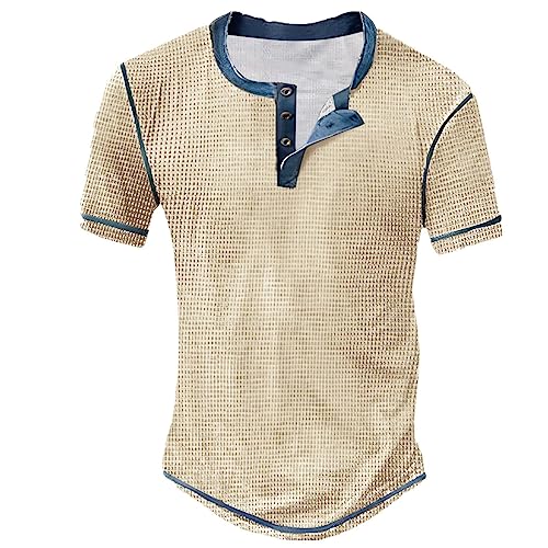  Camicie da uomo 2026 Top Collo T-shirt allentata da palestra alla moda estiva casual vestibilità ampia carina a nido d\'ape magliette primaverili per uscire polo T magliette a maniche corte, Grigio, L
