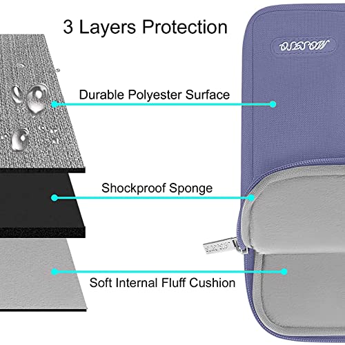 Image of MOSISO Laptop Case 13 inch, 13 inch Laptop Sleeve Compatible with MacBook Air M4 M3 M2 M1 2025-2018 / Pro M2 M1 2025-2016, Polyester Vertical Computer Sleeve Bag with Pocket, Lavender Gray