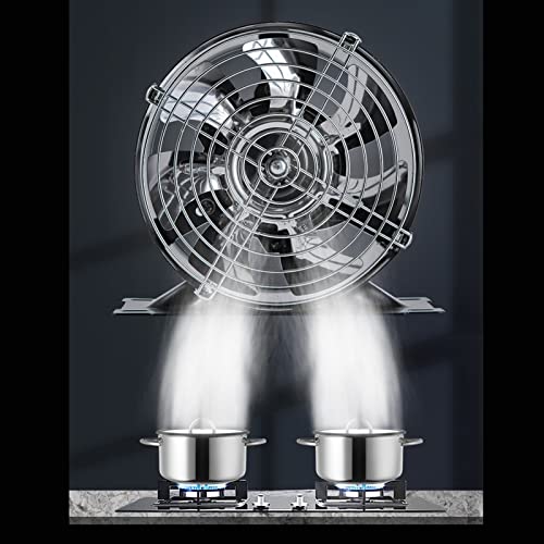 Extractor de ventilación para ventana con base de montaje y malla protectora, ventilador de 7 pulgadas para baño, cocina e industrial miniatura 5