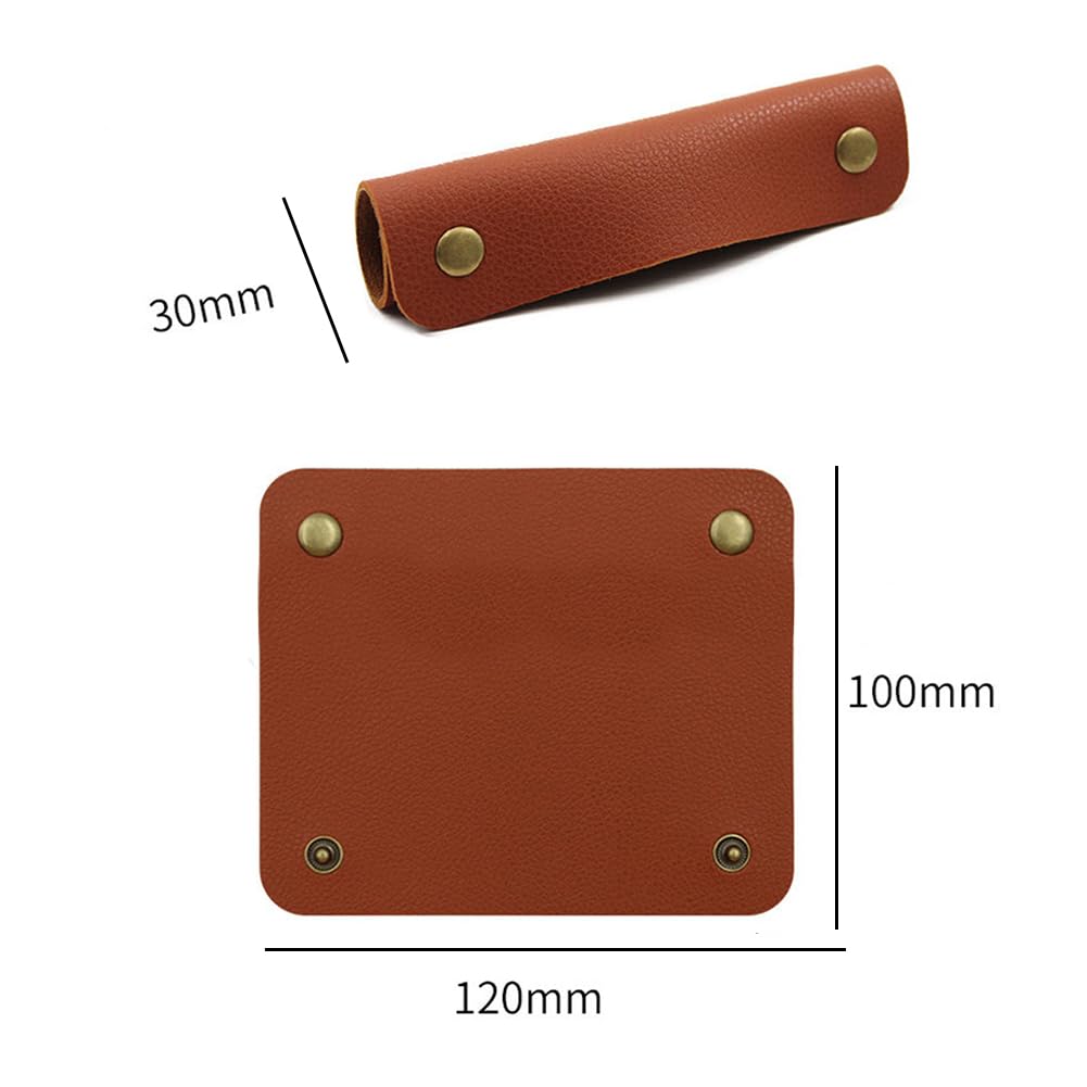 2Pcs Handbag Handle Leather Wrap Cover Purse Wallet Bag Handle Protectors Luggage Bag Grip Protector Saddle for DIY Craft Strap Making Supplies Brown - Image 2