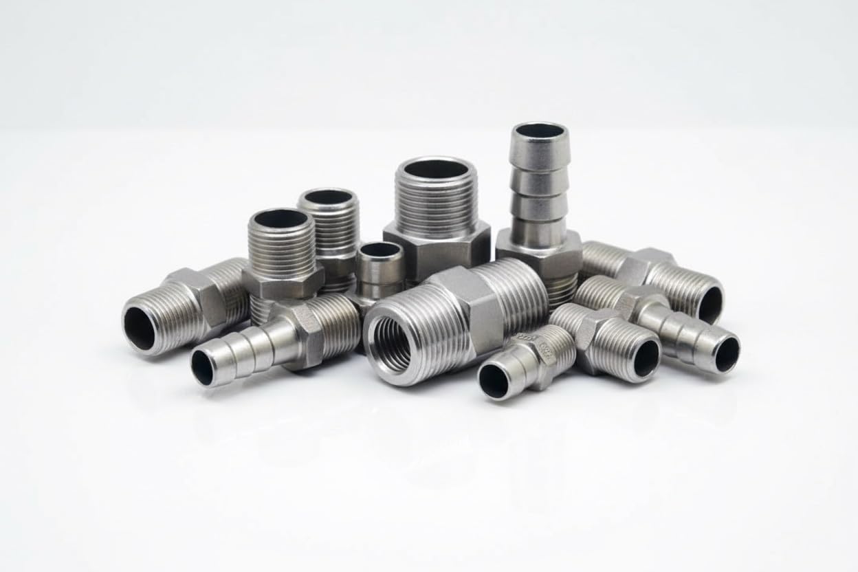 Autobahn88 Edelstahl-Schlauchend-Umwandlungsadapter für Automobil, Pneumatik, Sanitär, Hydraulik, Industrie (M16 x 2,0 weiblich auf M20 x 1,5 männlich)