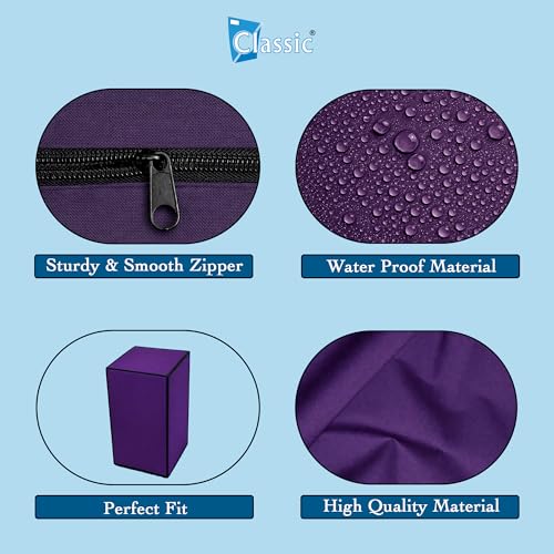 Image of Classic Top Load Washing Machine Cover Suitable For Whirlpool 360 / Stain Wash Back Panel 6 Kg, 6.5 Kg, 7 Kg, 7.5 Kg, Waterproof & Dustproof (58cmsX58cmsX97cms, Purple)