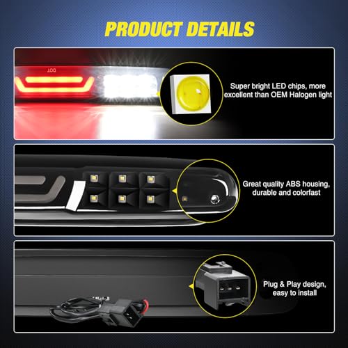 Image of Nilight Third Brake Light for Chevy GMC Sierra 1500 2500 3500HD 2007-2013