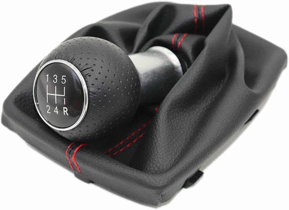 Gznbb 5R Car Manual Gear Shift Knob Boot Cover Gaiter Lever Shifter Handle Stick, For A4 B6 B7 2000-2008