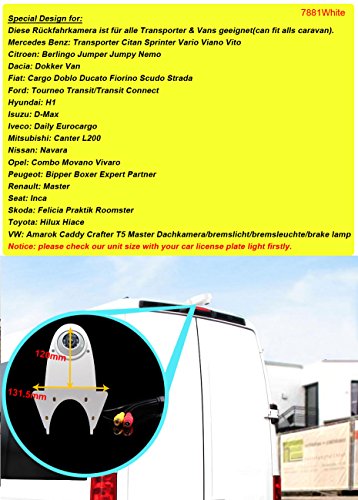 Dynavsal Reversing Camera Transporter IP67 Waterproof HD Night Vision Car Reversing Camera Replacement for Citroen Berlingo Jumper Jumpy Nemo Dacia Dokker Fiat Cargo Doblo Ducato Fiorino Scudo Strada - Image 2