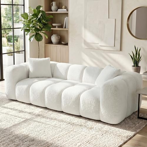 KISLOT 84' Boneless Couch No Assembly Required Loveseat Sofa Modern Deep Seat Cloud Couch Modern Compressed Sofa Oversized Upholstered 3-Seater for Living Room Bedroom