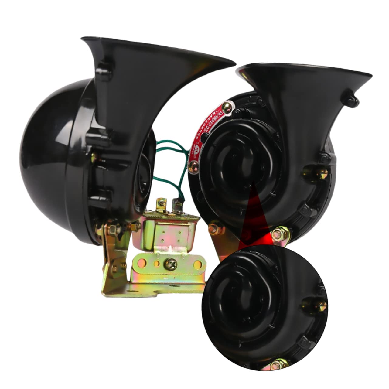 PRETYZOOM 12V Dual Tone Snail Horn Kit for Cars and Motorcycles Loud Air Horn Replacement Easy Installation Sound for Vehicles