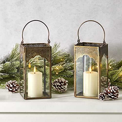 LampLust Lantern Candle Holder, 2 Pack, 6.5 Inch Moroccan Lanterns