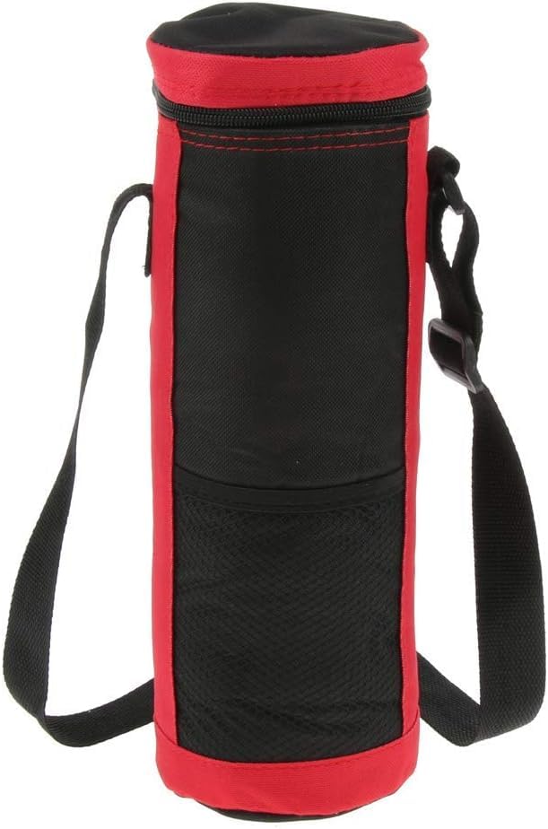 Chencunquangod 2L Waterproof Insulated Cooler Bag, Oxford Cloth Water Bottle Bag, Insulated Inner Keep Cool Carry Bag with Strap (Red)