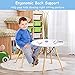 Costzon Kids Table and Chair Set, Kids Mid-Century Modern Style Table Set for Toddler Children, Kids Dining Table and Chair Set, 3-Piece Set (White, Table & 2 Chairs)