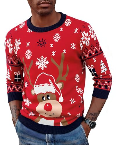 Saodimallsu Herren Weihnachtspullover Ugly Christmas Sweater Familie...