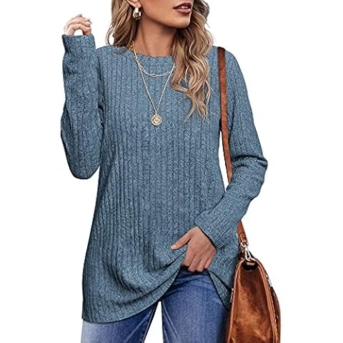 OFEEFAN Womens Tunic Tops Blue Cover