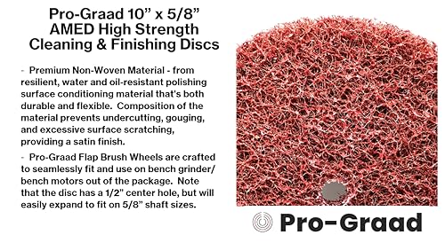Image of 2 Pack 10 inch x 5 /8 inch Medium (AMED) High Strength Non-Woven Buffing, Blending, Cleaning, Light Deburring & Finishing Discs, 05317, Pack of 2