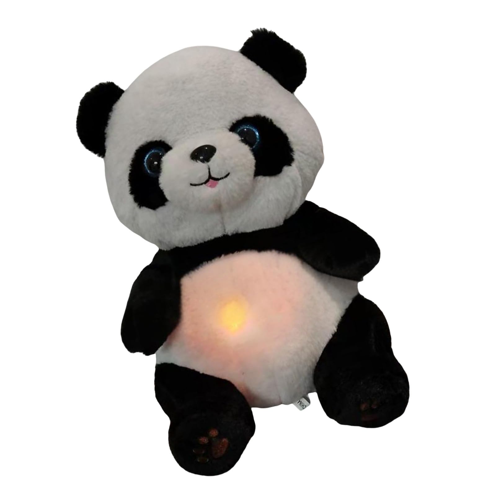 Heartbeat breathing sturdy plush panda sleeps for everyday use with gentle light and music