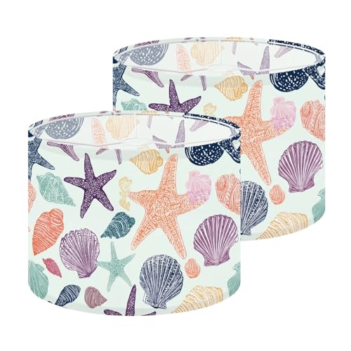 Lampshades Lamp Shades set of 2 Seamless colorful starfish seashells