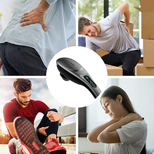 Handheld Back Massager, 6 Interchangeable Nodes, 6 Speeds & 6 Modes, Cordless Massager Deep Tissue Massage for Back Muscle Foot Neck Shoulder Leg Body Pain Relief Home Office - Thumbnail 6