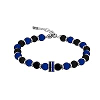 Inter Unisex-Adult Bracciale, Nero Blu Acciaio