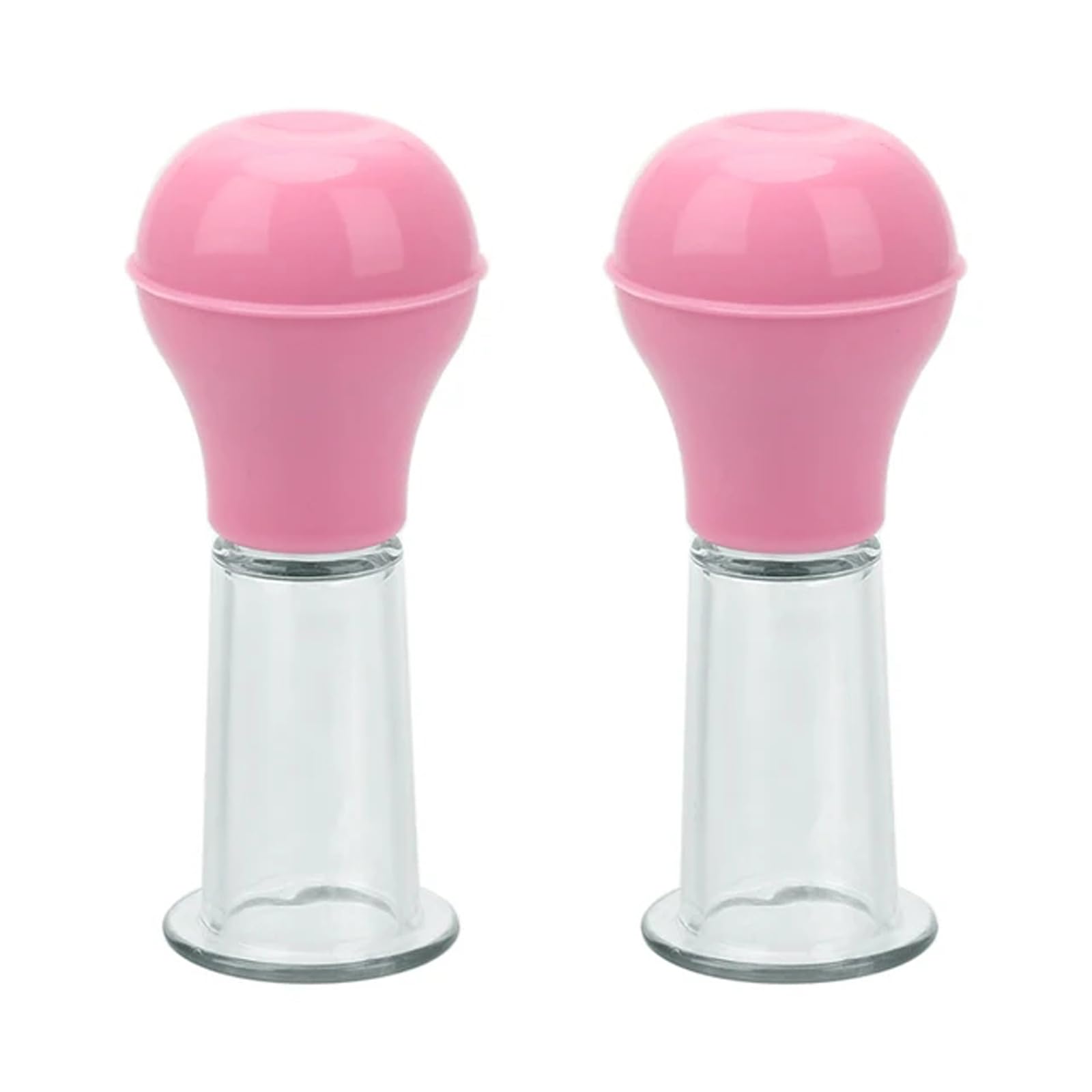 2 Piezas Succionador de Pezones Agrandamiento de Pezones Juego de Succionadores de Pezones Estimulación de Senos Poder de Succión BDSM Succionador de Clítoris Bomba de Coño(Pink,M)