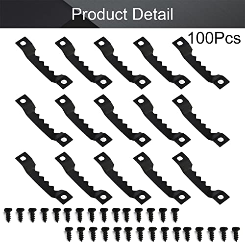Image of MroMax 100PCS Sawtooth Picture Hangers Iron Picture Hangers 1.5 inch x 0.24 inch Double Hole Picture Frames Hangers for Hanging Clock Paintings Artwork Picture Frame Hook Photos Black